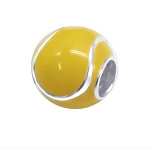 Yellow and Silver Tennis Ball Charm Bracelet